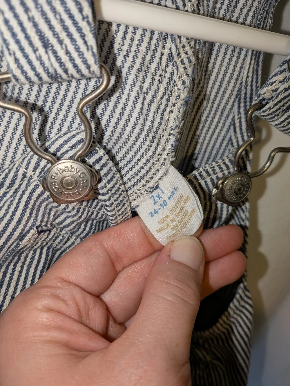 Baby Gap Vintage Striped Conductor Overalls 24-30 Months